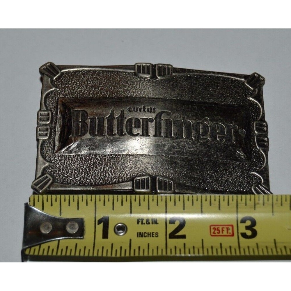 Vintage 1970s Curtiss Co BUTTERFINGER Candy Bar Heavy Belt Buckle Rare - Picture 5 of 6